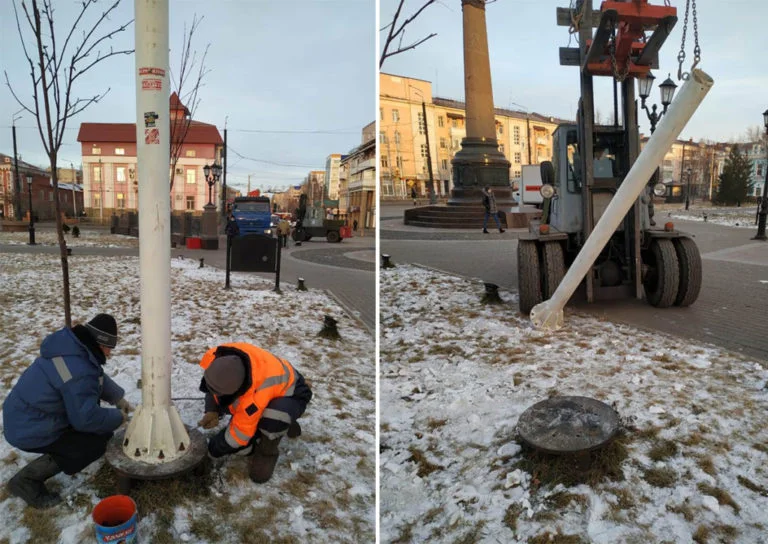 В Стерлитамаке начали установку иллюминации в Старом городе