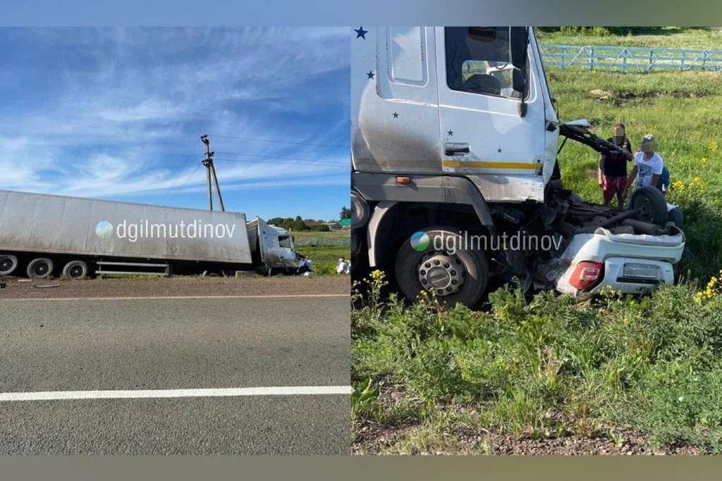 Житель Стерлитамака за рулем грузовика смял легковушку на дороге Толбазы-Красноусольский