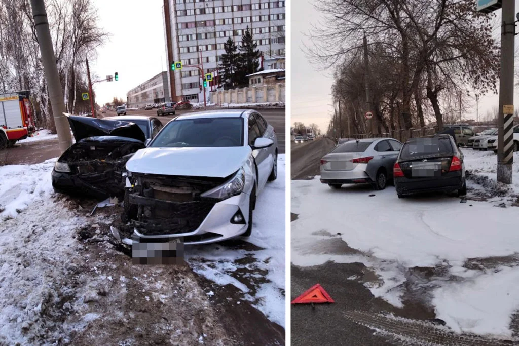 В Стерлитамаке при столкновении двух легковушек госпитализировали двух пассажиров