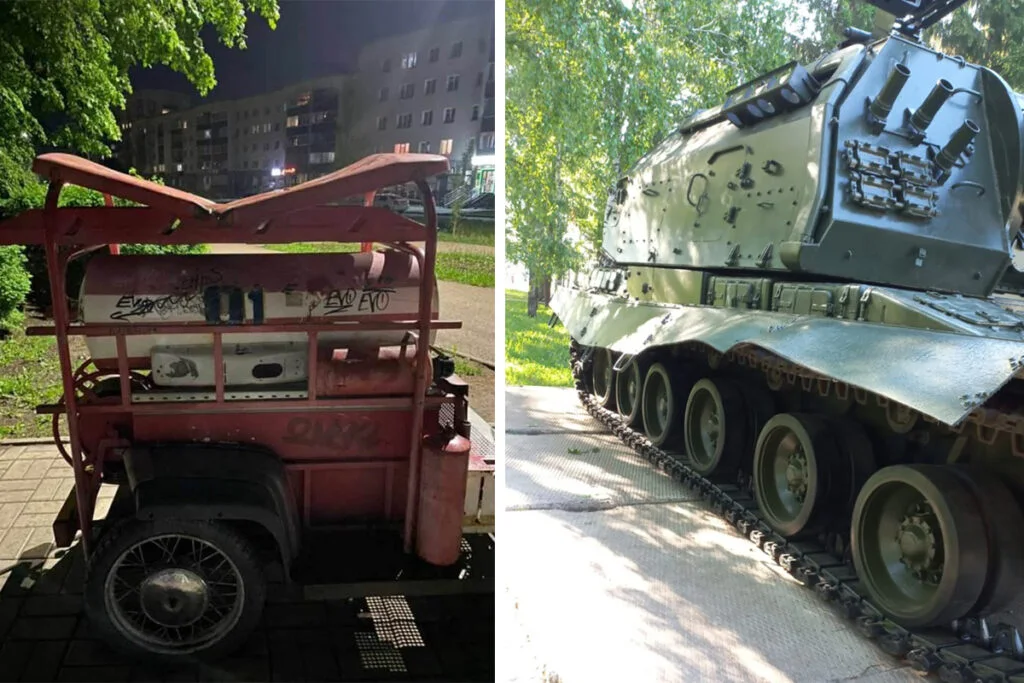 В Стерлитамаке вандалы погнули военную технику и арт-объект