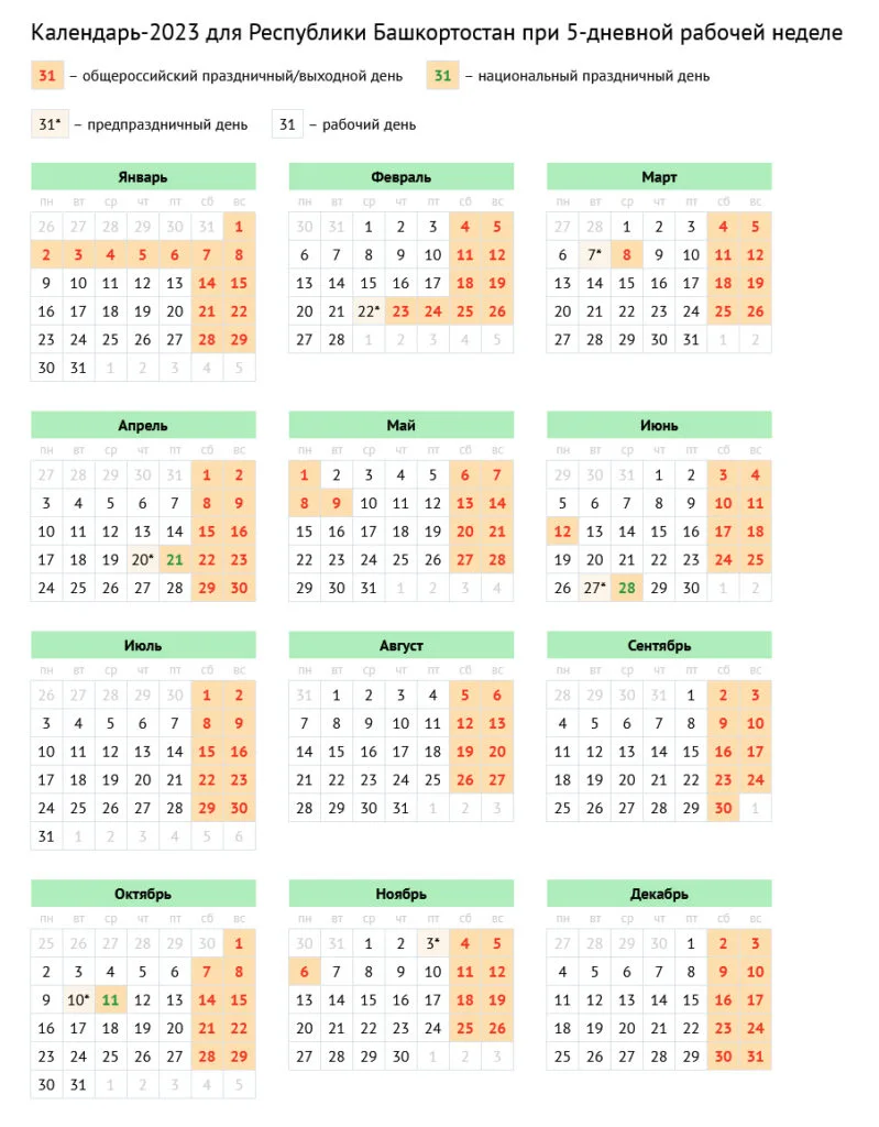Выходные и праздничные дни в 2023 году (разъяснение)