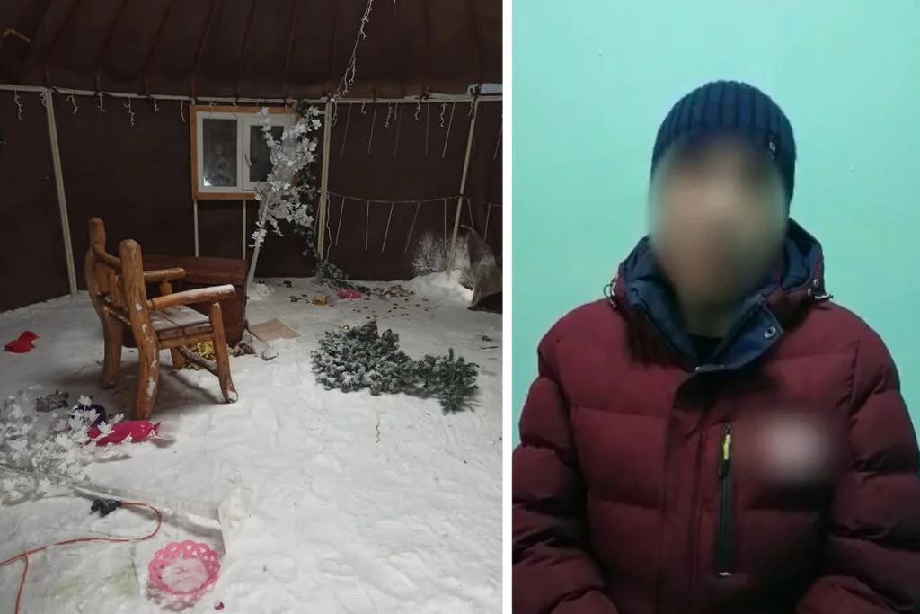 В Стерлитамаке поймали вандала, разгромившего резиденцию Деда Мороза
