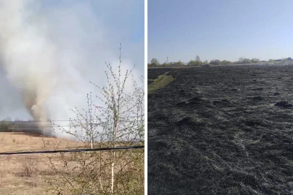 Возле Стерлитамака горела сухая трава на площади 3 га