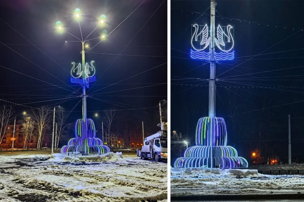 В Стерлитамаке на одном из транспортных колец установили световой герб города
