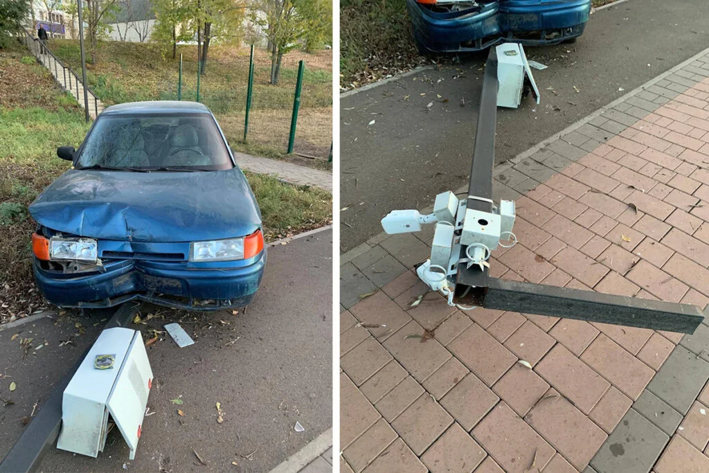 В Стерлитамаке авто вылетело на набережную Стерли, водитель скрылся