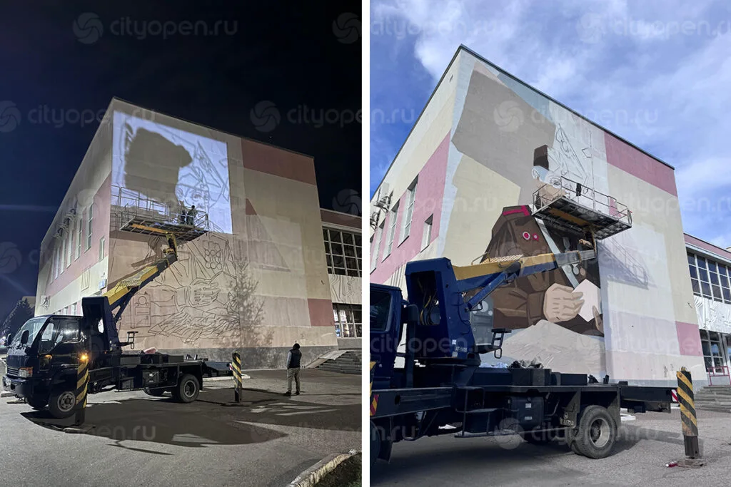 В Стерлитамаке создают патриотический мурал «Связь поколений»