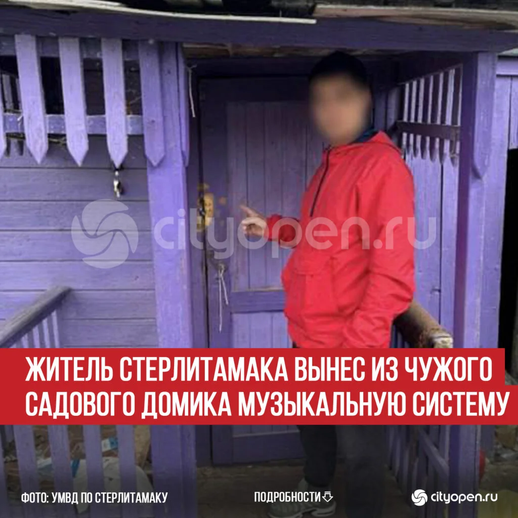 Житель Стерлитамака вынес из чужого садового домика музыкальную систему