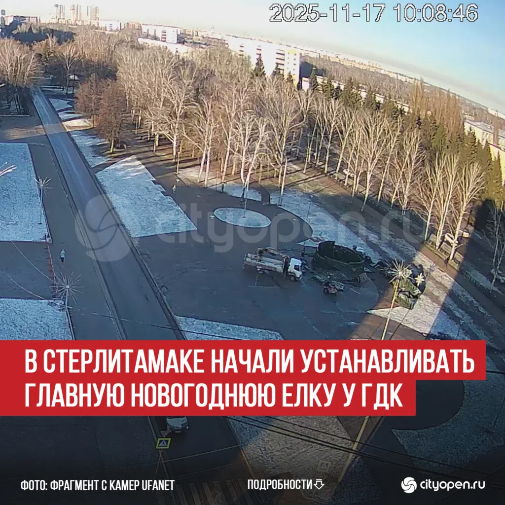 В Стерлитамаке начали устанавливать главную новогоднюю елку у ГДК