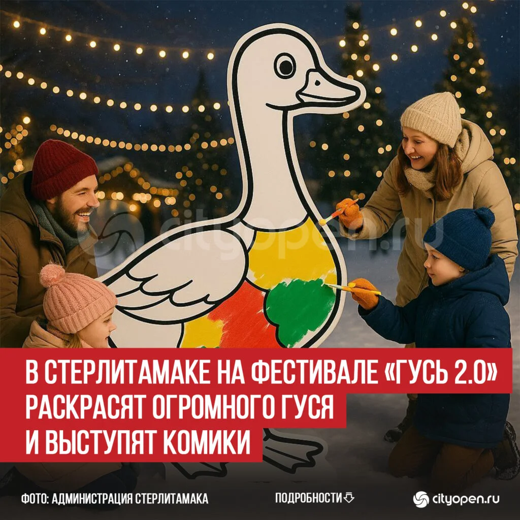 В Стерлитамаке на фестивале «Гусь 2.0» раскрасят огромного гуся и выступят комики