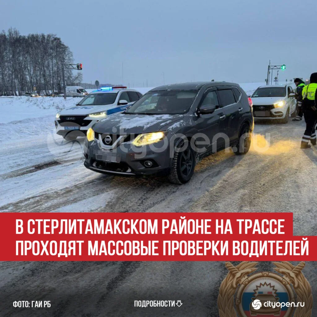 В Стерлитамакском районе на трассе проходят массовые проверки водителей