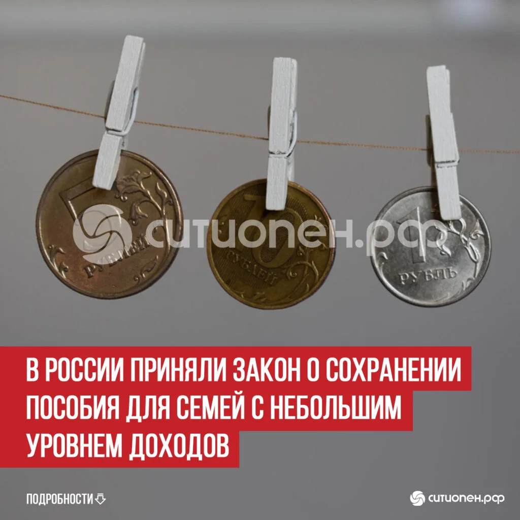 В России приняли закон о сохранении пособия для семей с небольшим уровнем доходов