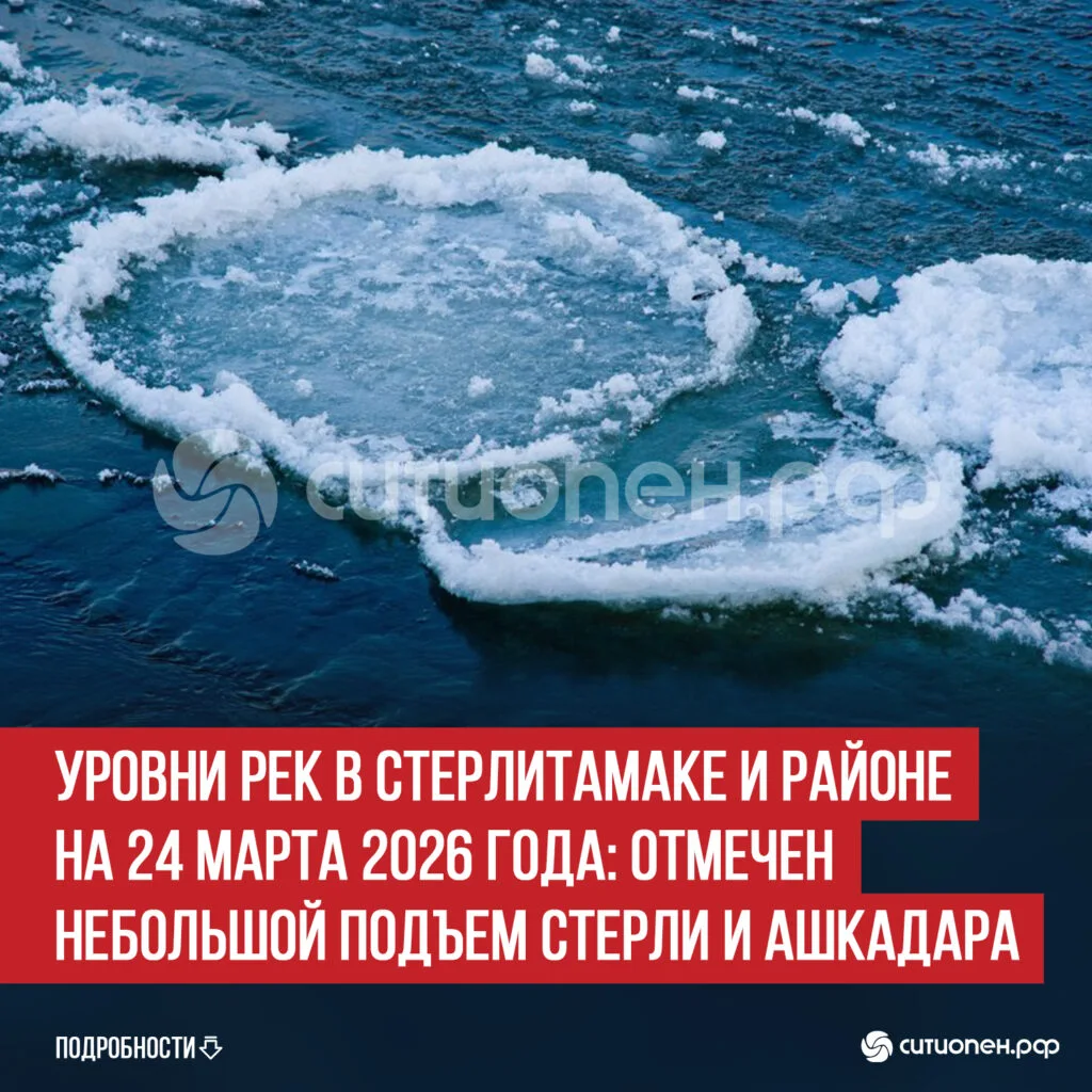 Уровни рек в Стерлитамаке и районе на 24 марта 2026 года: отмечен небольшой подъем Стерли и Ашкадара