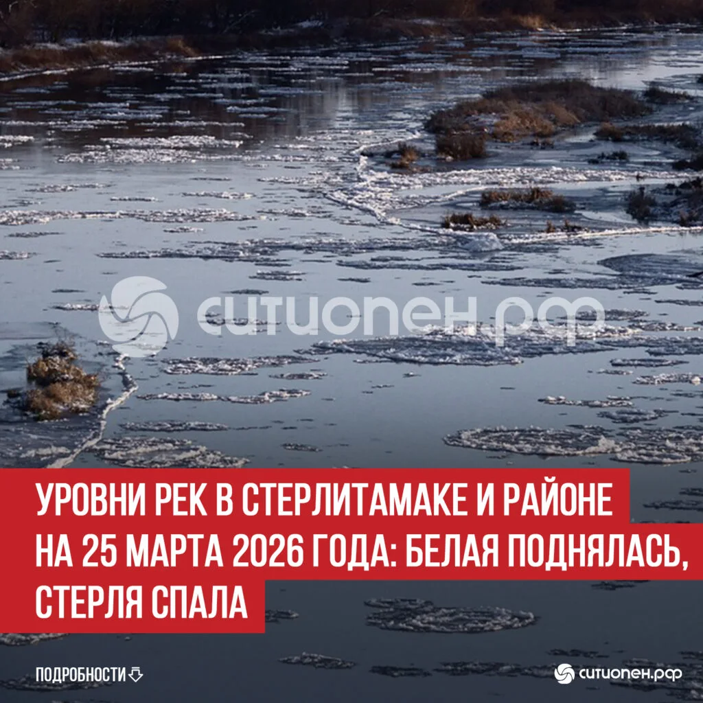 Уровни рек в Стерлитамаке и районе на 25 марта 2026 года: Белая поднялась, Стерля спала
