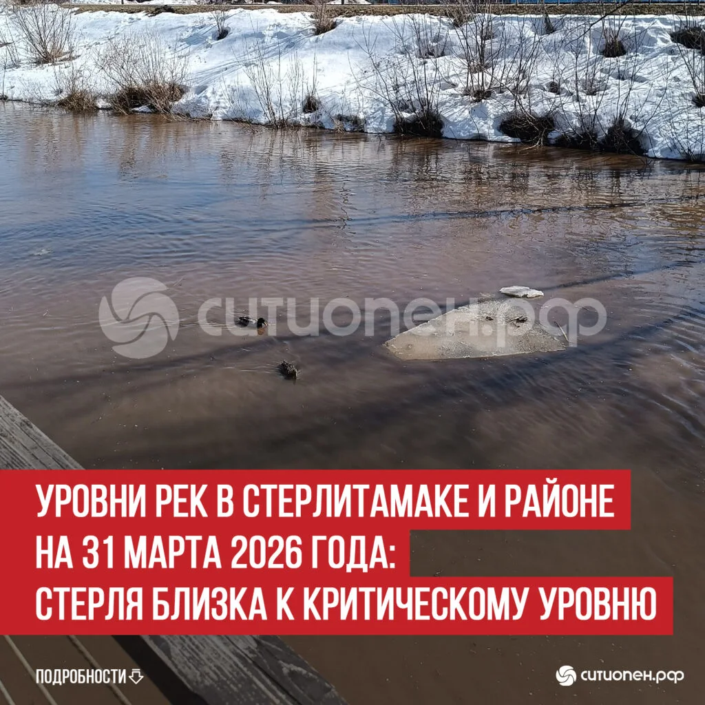 Уровни рек в Стерлитамаке и районе на 31 марта 2026 года: Стерля близка к критическому уровню