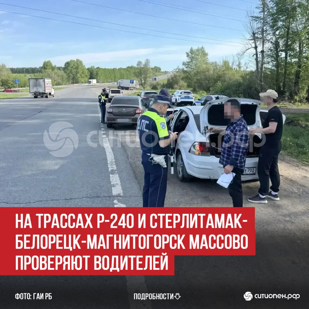 На трассах Р-240 и Стерлитамак-Белорецк-Магнитогорск массово проверяют водителей