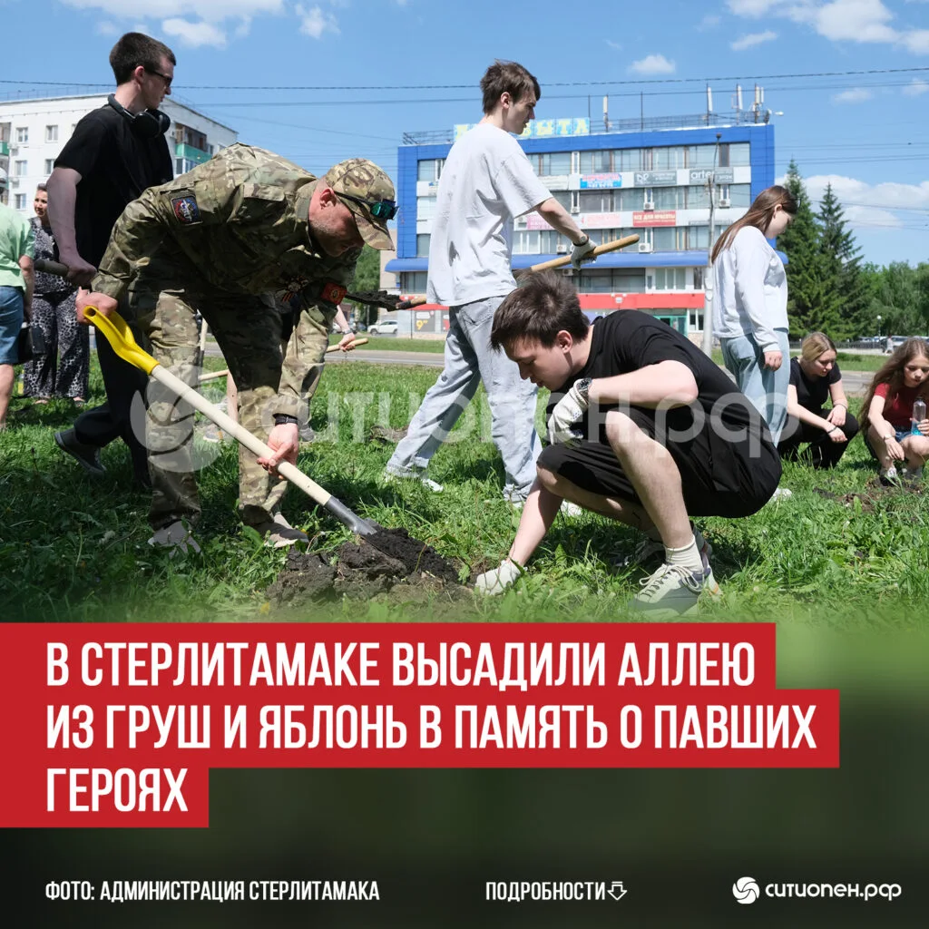 В Стерлитамаке высадили аллею из груш и яблонь в память о павших героях