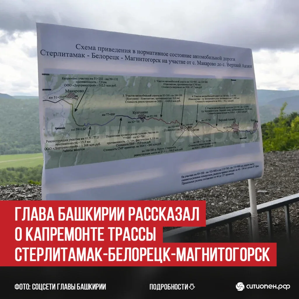 Глава Башкирии рассказал о капремонте трассы Стерлитамак-Белорецк-Магнитогорск