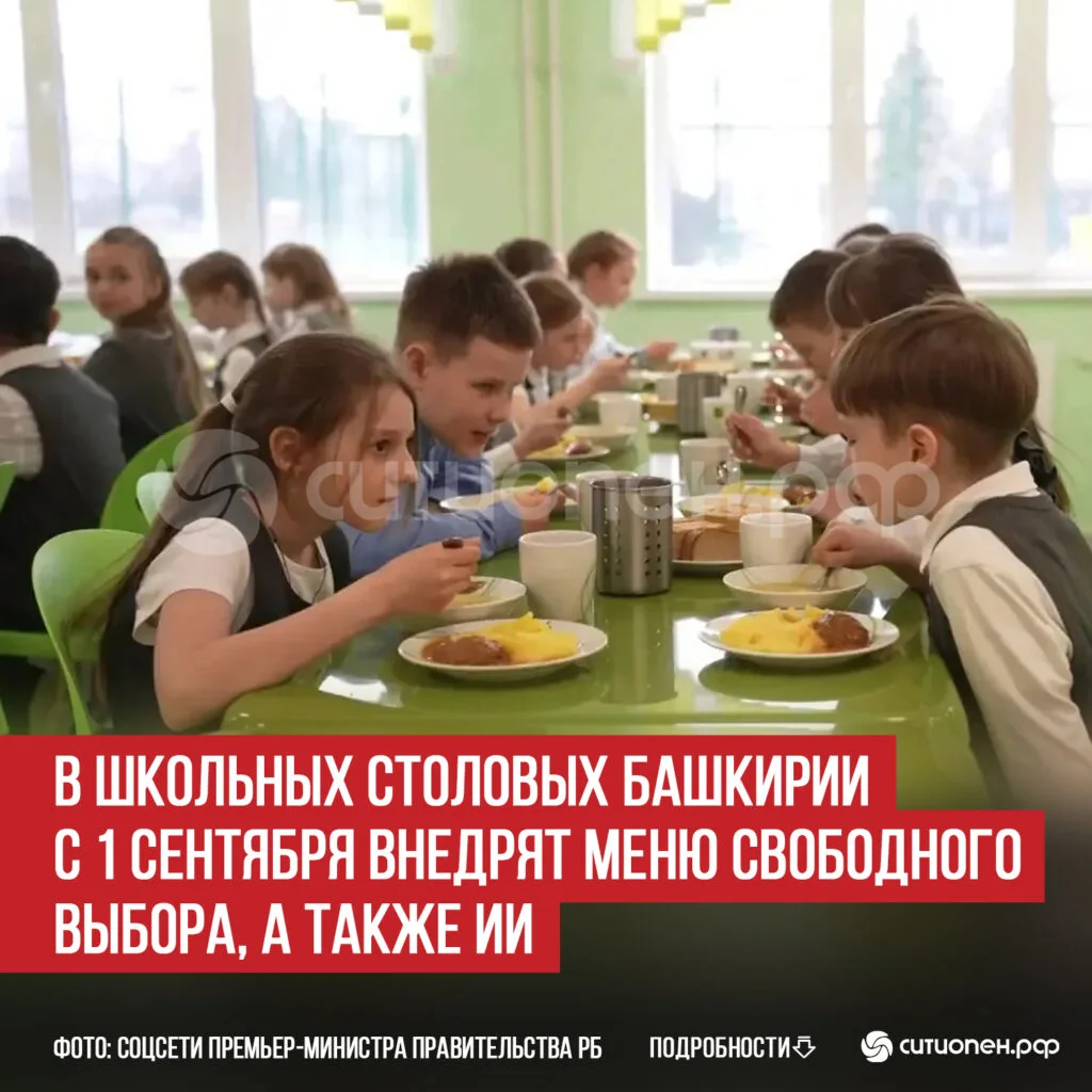 В школьных столовых Башкирии с 1 сентября внедрят меню свободного выбора, а также ИИ